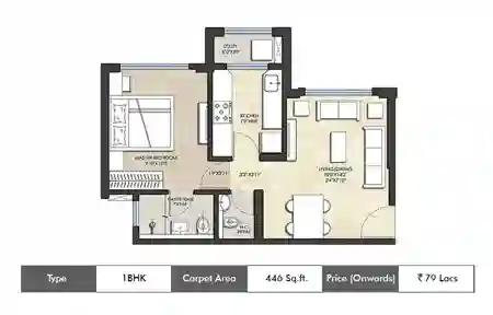 1 BHK 446 Sq.ft